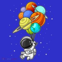 Funny Astronaut Holding Planet Balloons Space Toddler Sweatshirt thumb 3