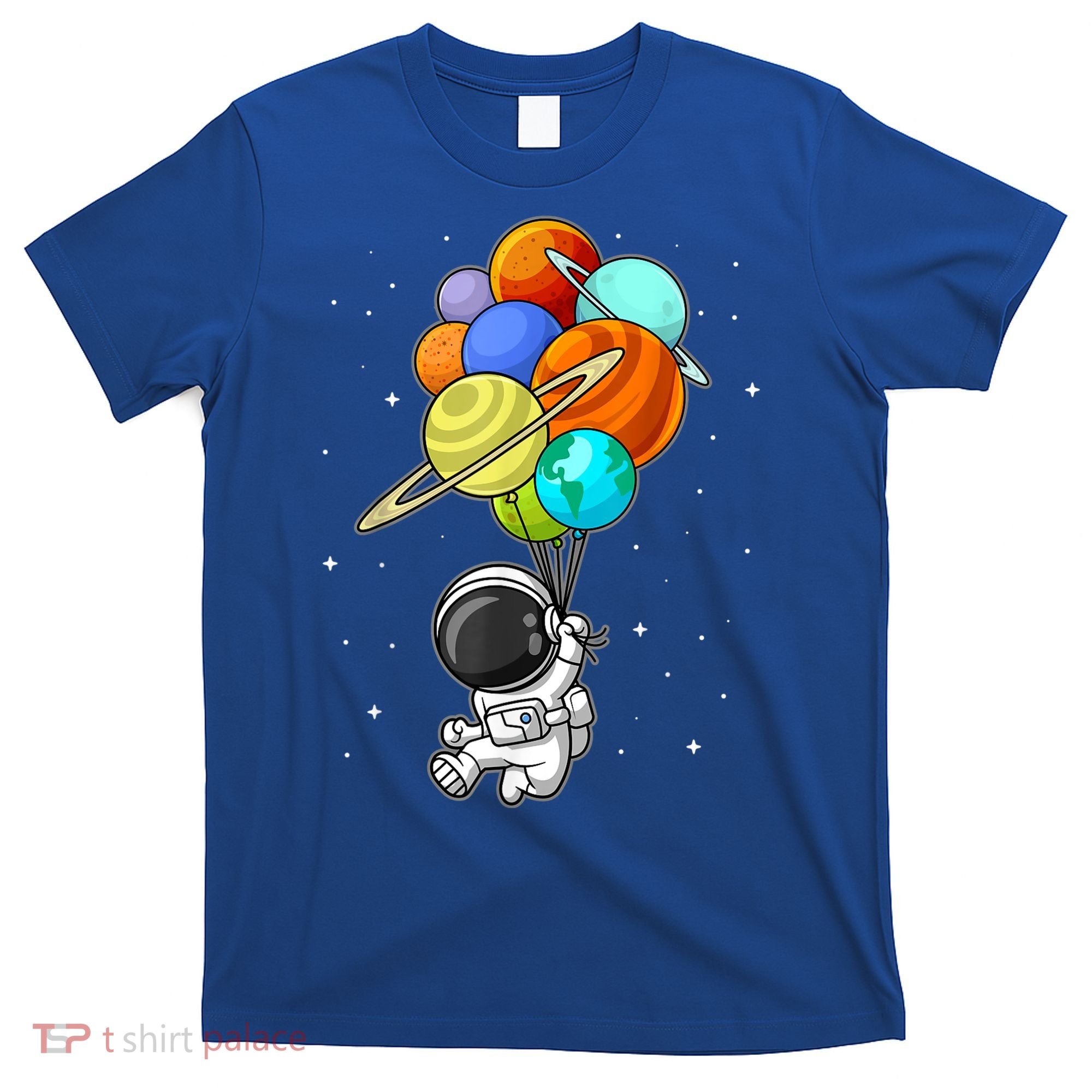 Funny Astronaut Holding Planet Balloons Space Toddler T-Shirt
