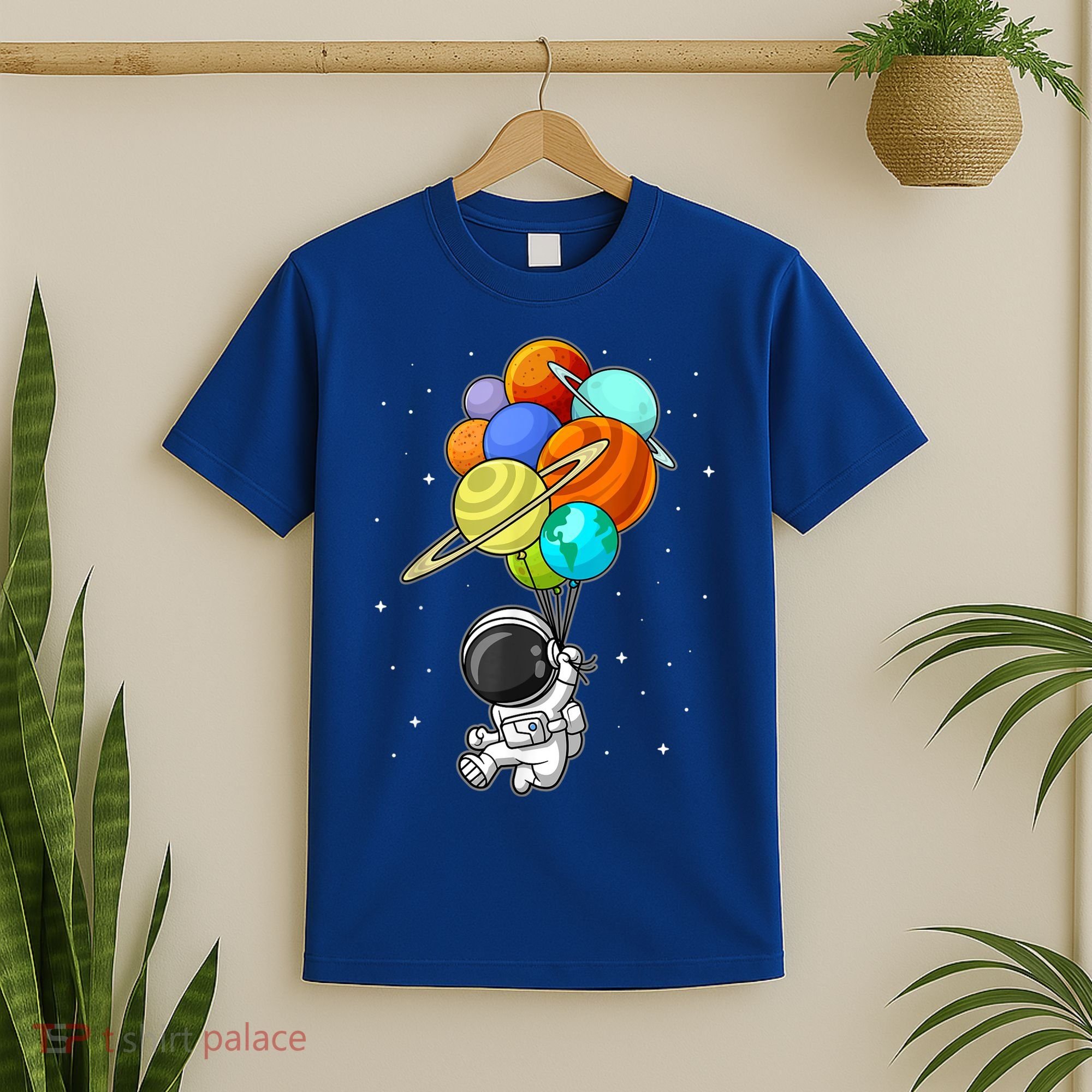 Funny Astronaut Holding Planet Balloons Space Toddler T-Shirt