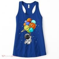Funny Astronaut Holding Planet Balloons Space Toddler Women's Tank Top thumb 0