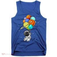 Funny Astronaut Holding Planet Balloons Space Toddler Tank Top thumb 0