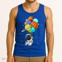 Funny Astronaut Holding Planet Balloons Space Toddler Tank Top thumb 3