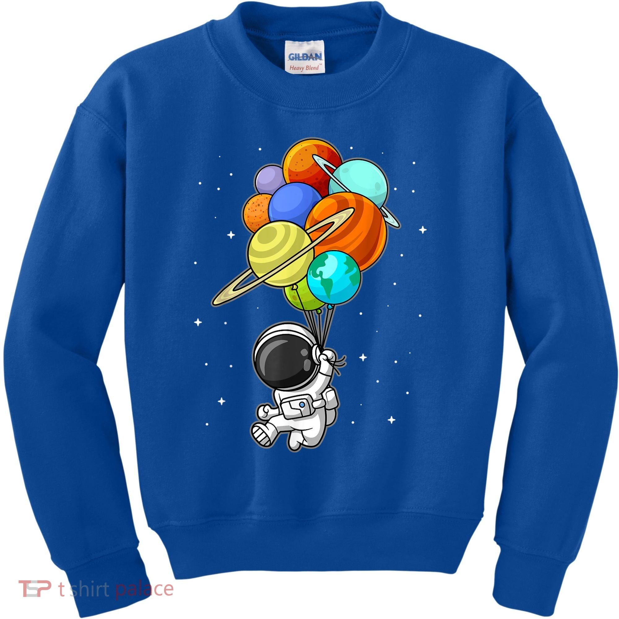 Funny Astronaut Holding Planet Balloons Space Toddler Kids Sweatshirt
