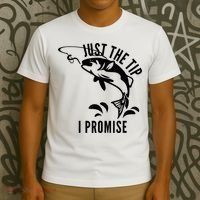 Funny Adult Humor Fishing Just The Tip I Promise T-Shirt thumb 3