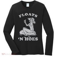 Floats And Hoes Funny Float Trip Tubing River Float Women's Long Sleeve Shirt thumb 0