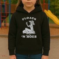 Floats And Hoes Funny Float Trip Tubing River Float Kids Hoodie thumb 3