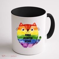 Free Auntie Hugs Pride Lgbtq Flag Cat Cool Gift Coffee Mug thumb 1
