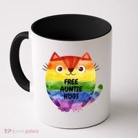 Free Auntie Hugs Pride Lgbtq Flag Cat Cool Gift Coffee Mug thumb 0