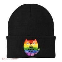 Free Auntie Hugs Pride Lgbtq Flag Cat Cool Gift Beanie thumb 0