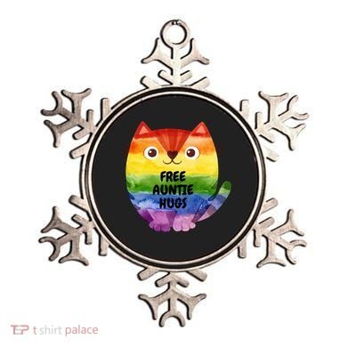 Free Auntie Hugs Pride Lgbtq Flag Cat Cool Gift Ornament