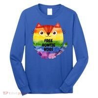 Free Auntie Hugs Pride Lgbtq Flag Cat Cool Gift Long Sleeve Shirt thumb 0