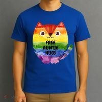 Free Auntie Hugs Pride Lgbtq Flag Cat Cool Gift T-Shirt thumb 3