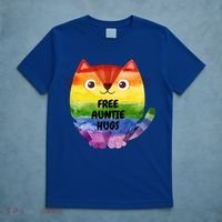 Free Auntie Hugs Pride Lgbtq Flag Cat Cool Gift T-Shirt thumb 5