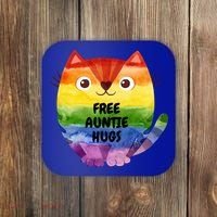 Free Auntie Hugs Pride Lgbtq Flag Cat Cool Gift Coaster thumb 0