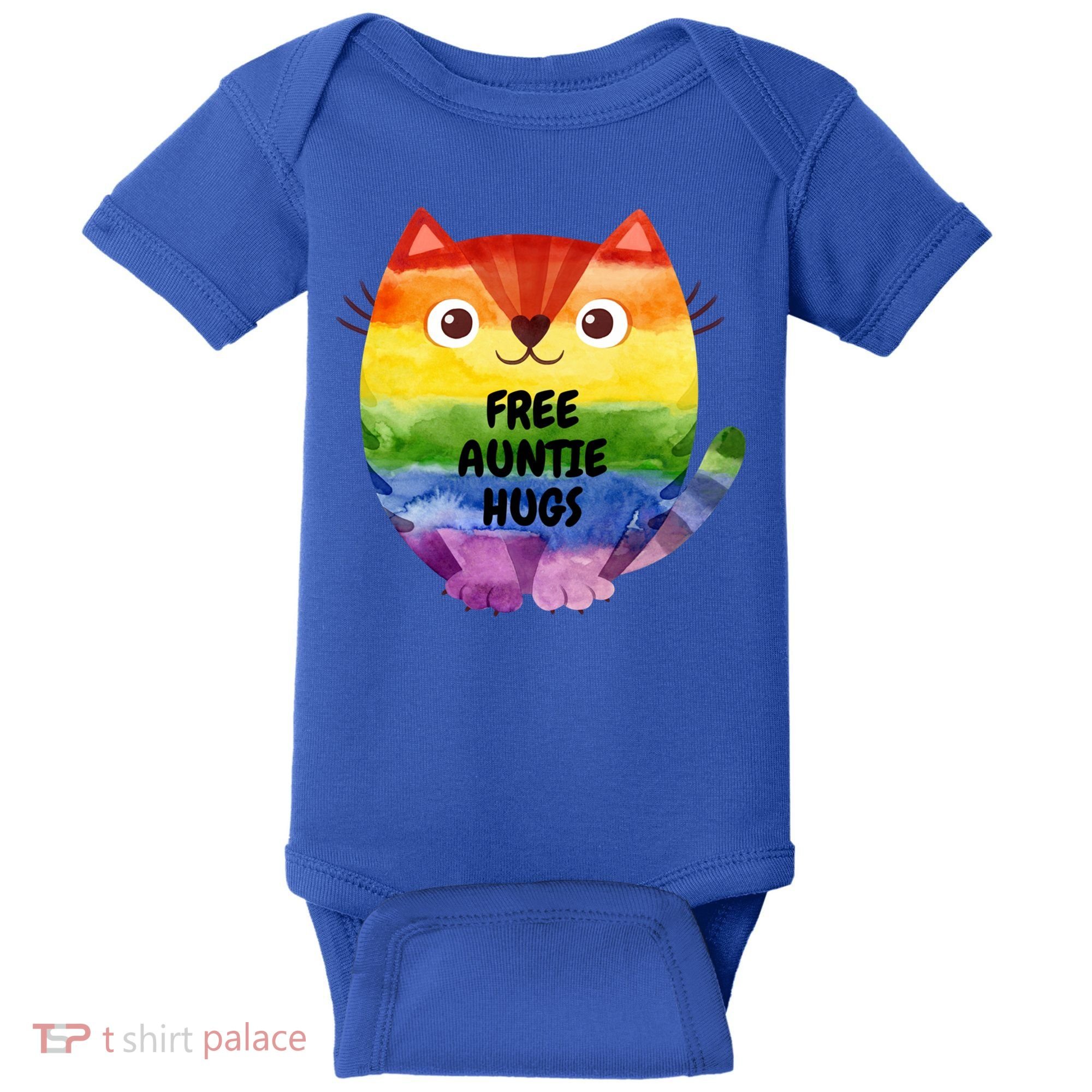 Free Auntie Hugs Pride Lgbtq Flag Cat Cool Gift Baby Bodysuit