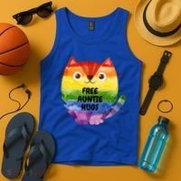 Free Auntie Hugs Pride Lgbtq Flag Cat Cool Gift Tank Top thumb 4