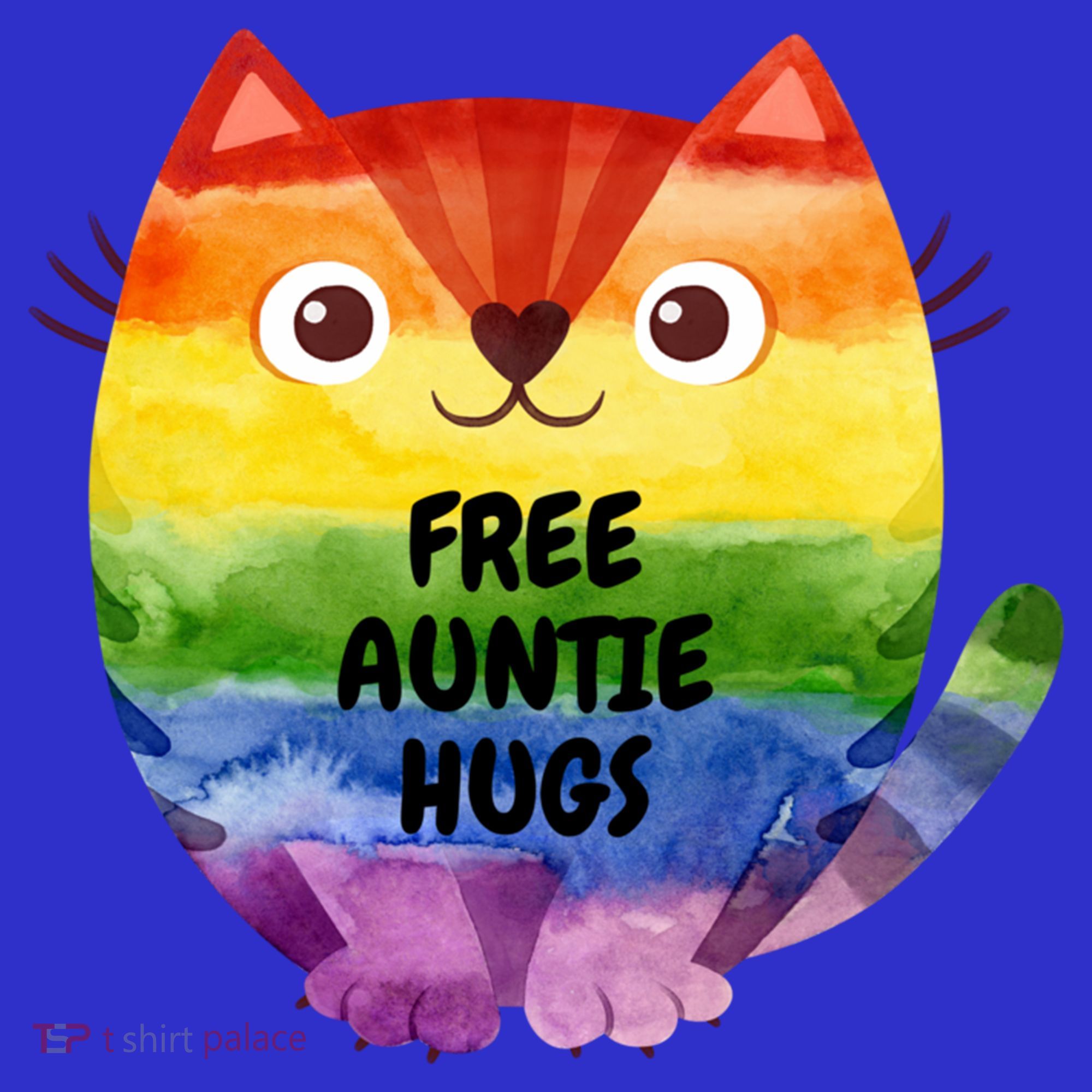 Free Auntie Hugs Pride Lgbtq Flag Cat Cool Gift Kids Long Sleeve Shirt