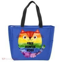 Free Auntie Hugs Pride Lgbtq Flag Cat Cool Gift Tote Bag thumb 0