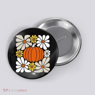 Fall Autumn Halloween Pumpkin Pattern Button