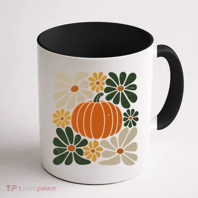 Fall Autumn Halloween Pumpkin Pattern Coffee Mug back