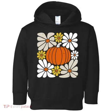 Fall Autumn Halloween Pumpkin Pattern Toddler Hoodie