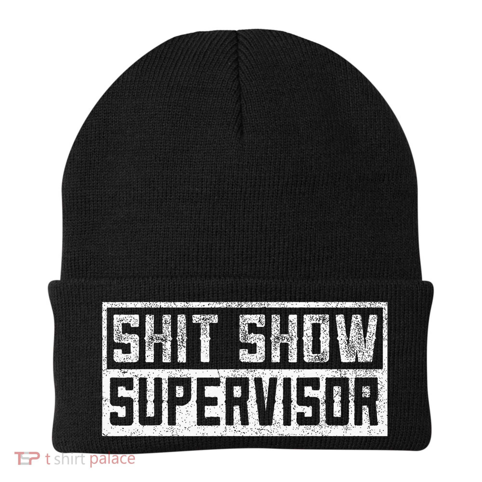 Funny Adult Humor Shit Show Supervisor Mom Beanie