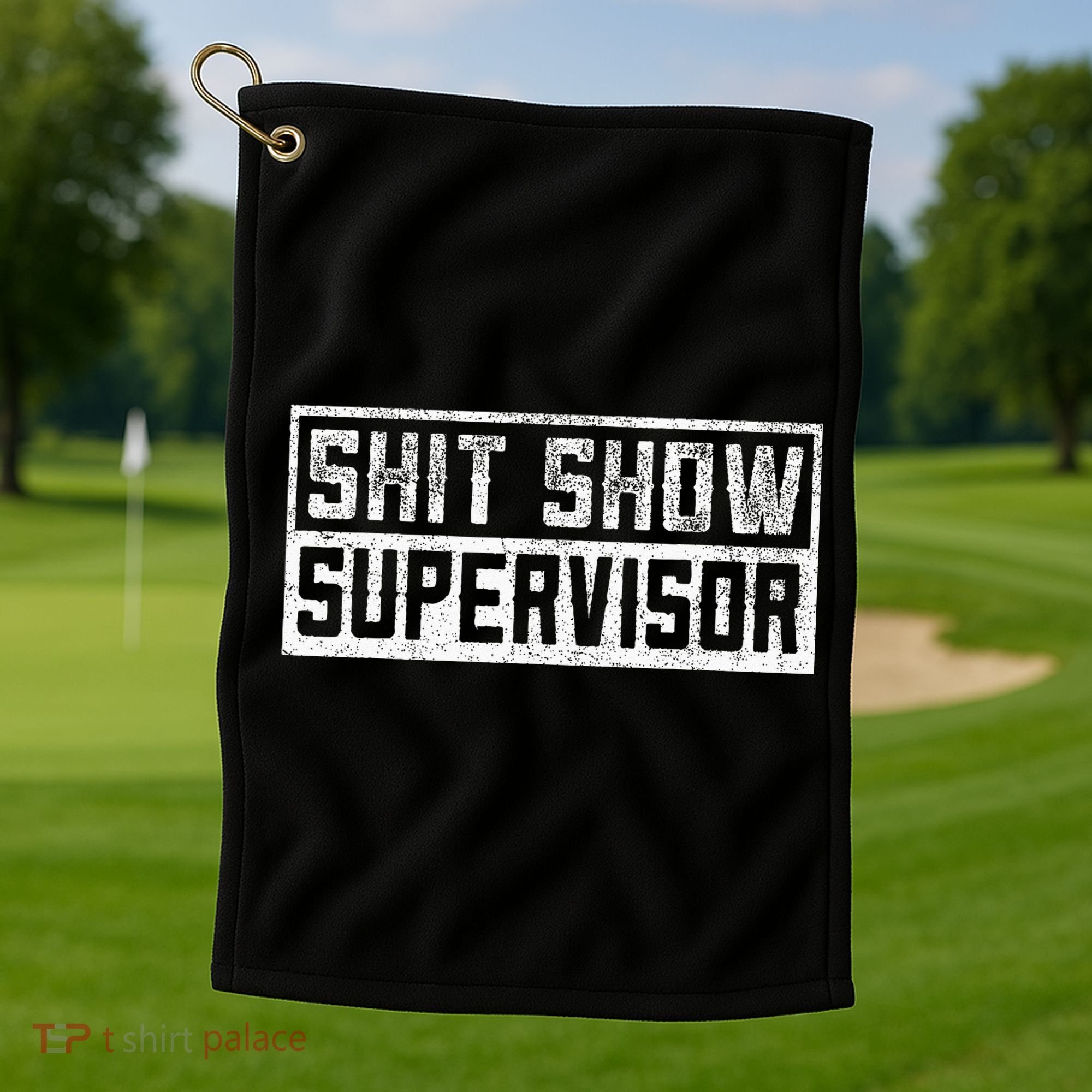 Funny Adult Humor Shit Show Supervisor Mom Golf Towel