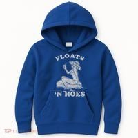 Floats And Hoes Funny Float Trip Tubing River Float Kids Hoodie thumb 0