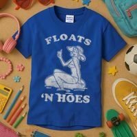 Floats And Hoes Funny Float Trip Tubing River Float Kids T-Shirt thumb 3