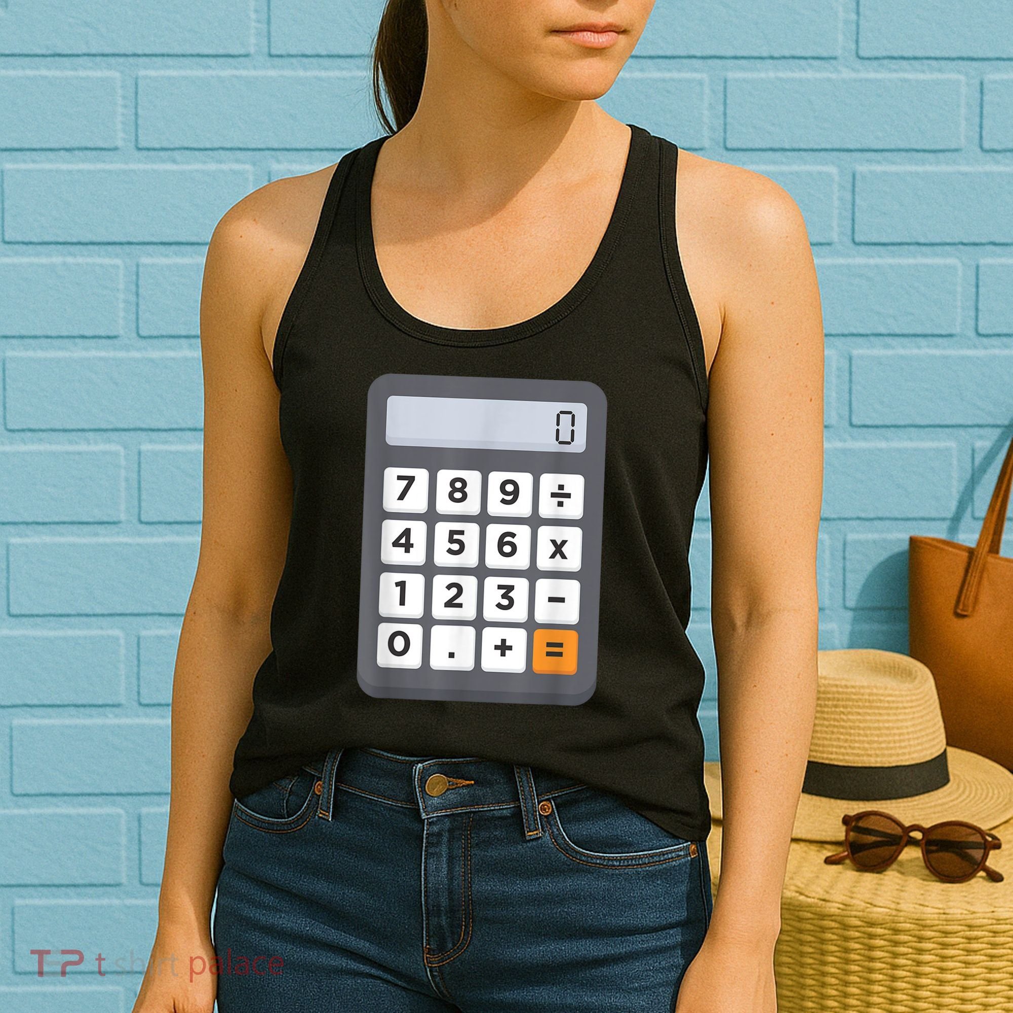 Funny Accountant Halloween Costume Outfit Math Calculator Women's Tank Top