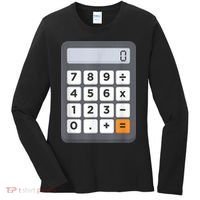 Funny Accountant Halloween Costume Outfit Math Calculator Women's Long Sleeve Shirt thumb 0