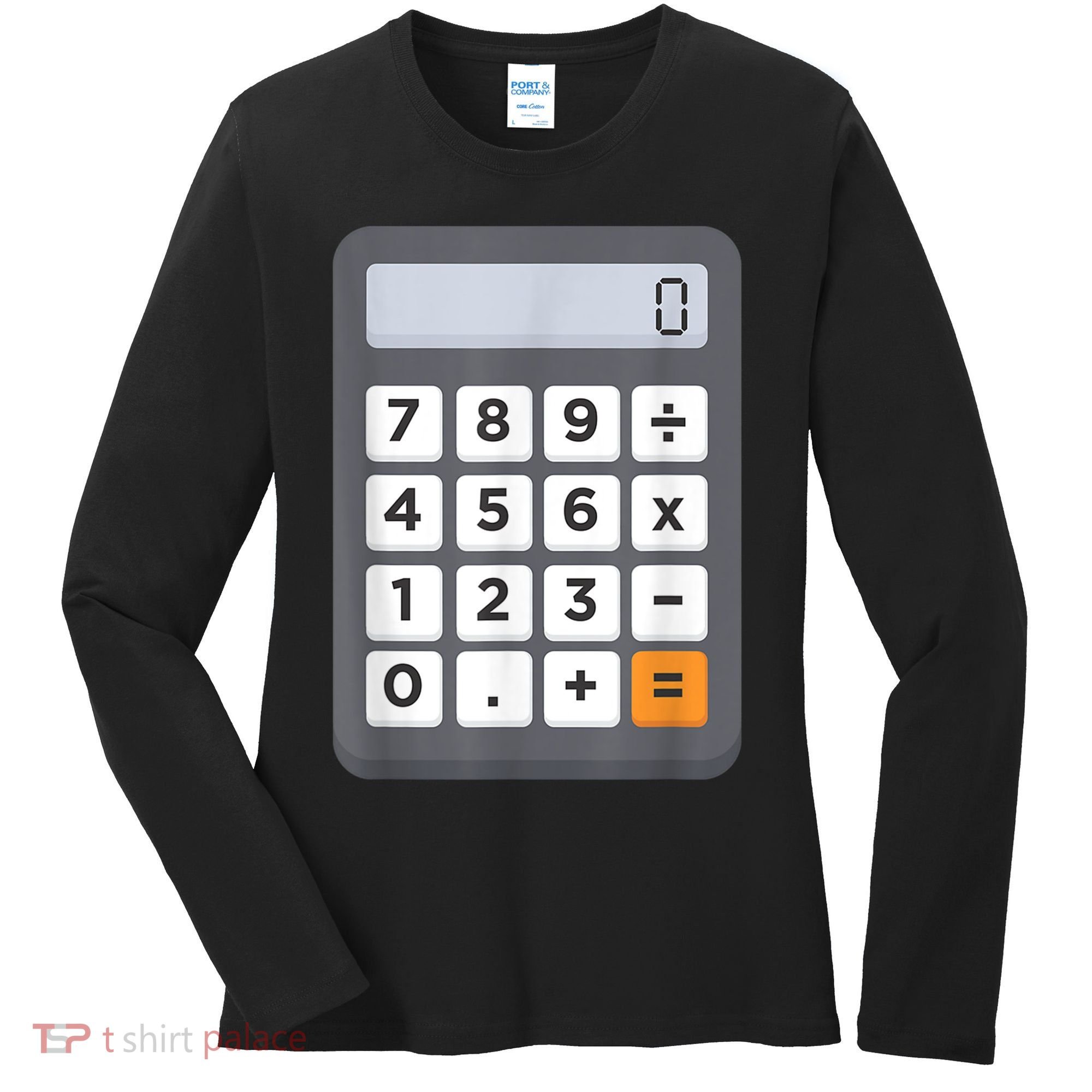 Funny Accountant Halloween Costume Outfit Math Calculator Women's Long Sleeve Shirt