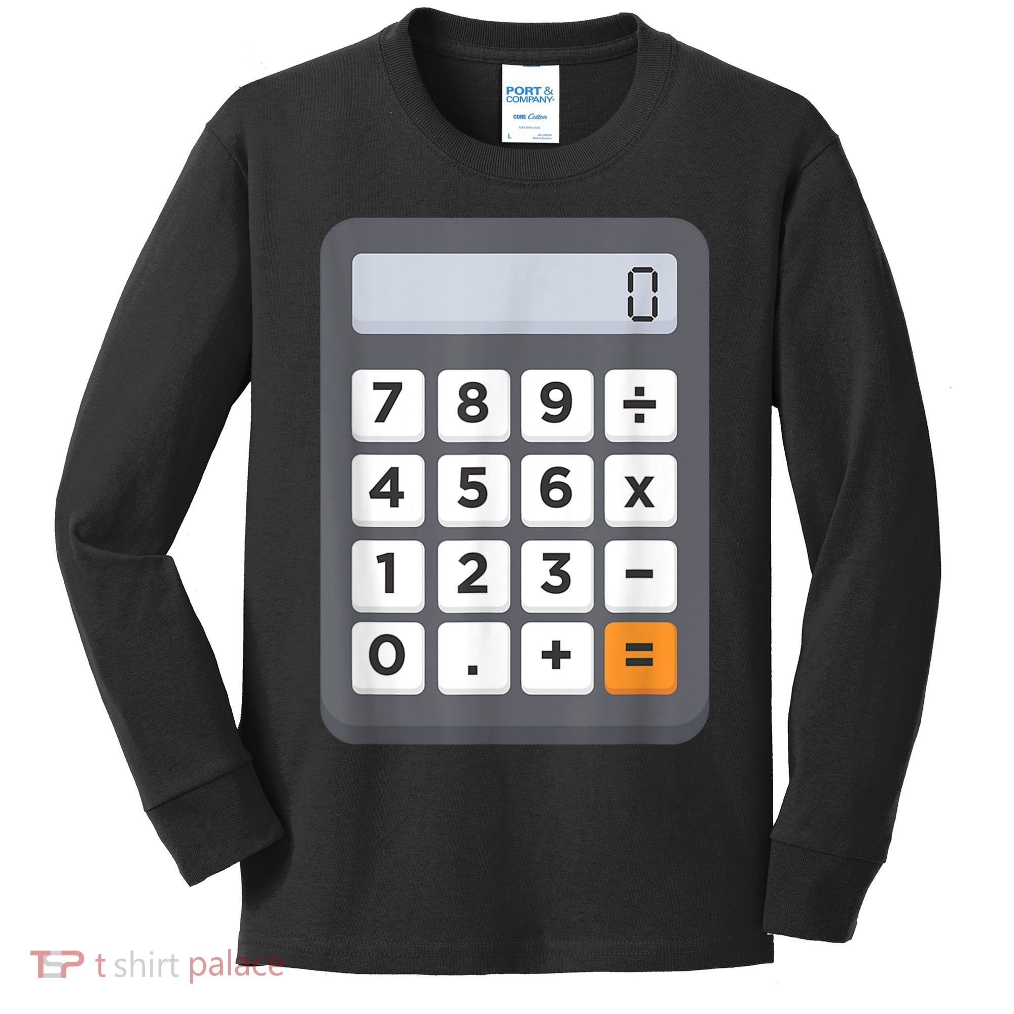 Funny Accountant Halloween Costume Outfit Math Calculator Kids Long Sleeve Shirt