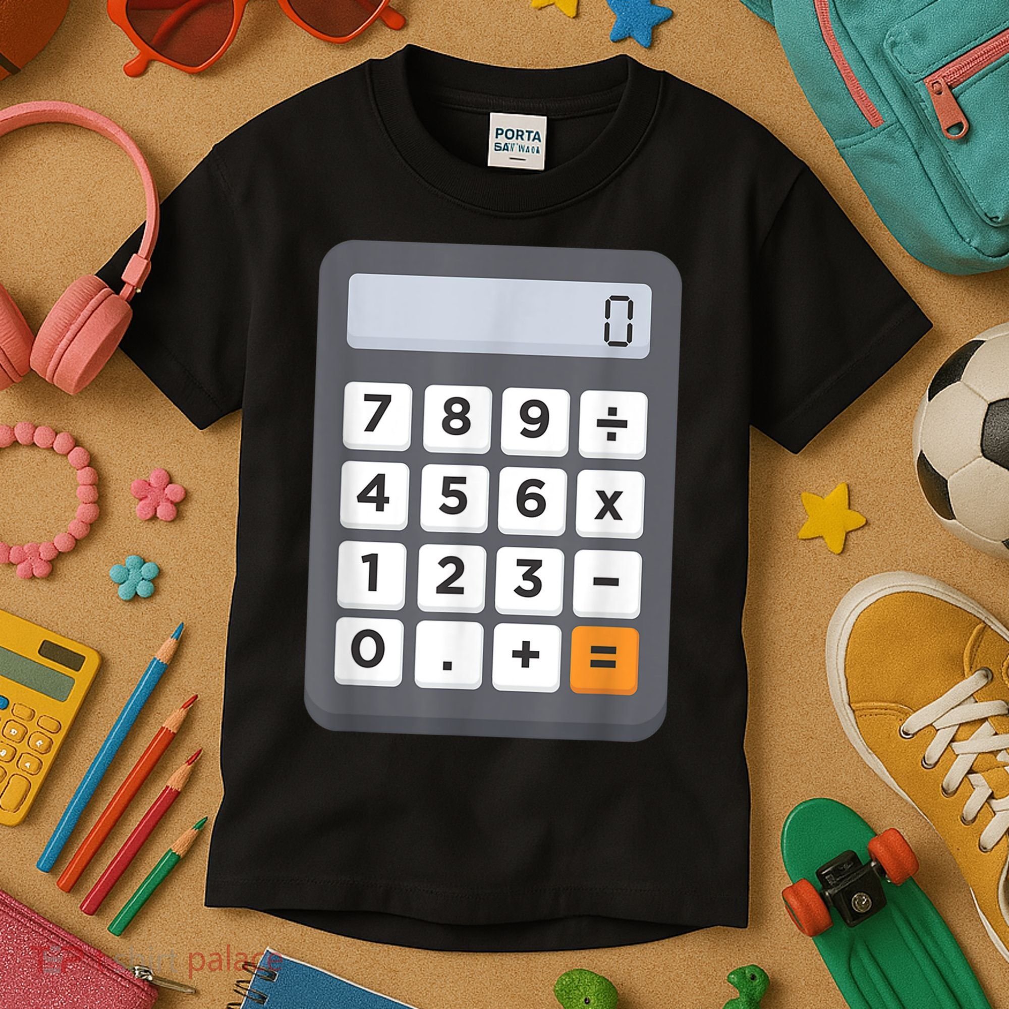 Funny Accountant Halloween Costume Outfit Math Calculator Kids T-Shirt