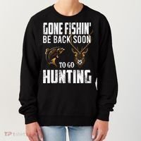 Fishing And Hunting Funny Fish Deer Hunter Gag Gift Gift Women's Sweatshirt thumb 0