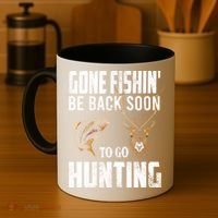 Fishing And Hunting Funny Fish Deer Hunter Gag Gift Gift Coffee Mug thumb 4