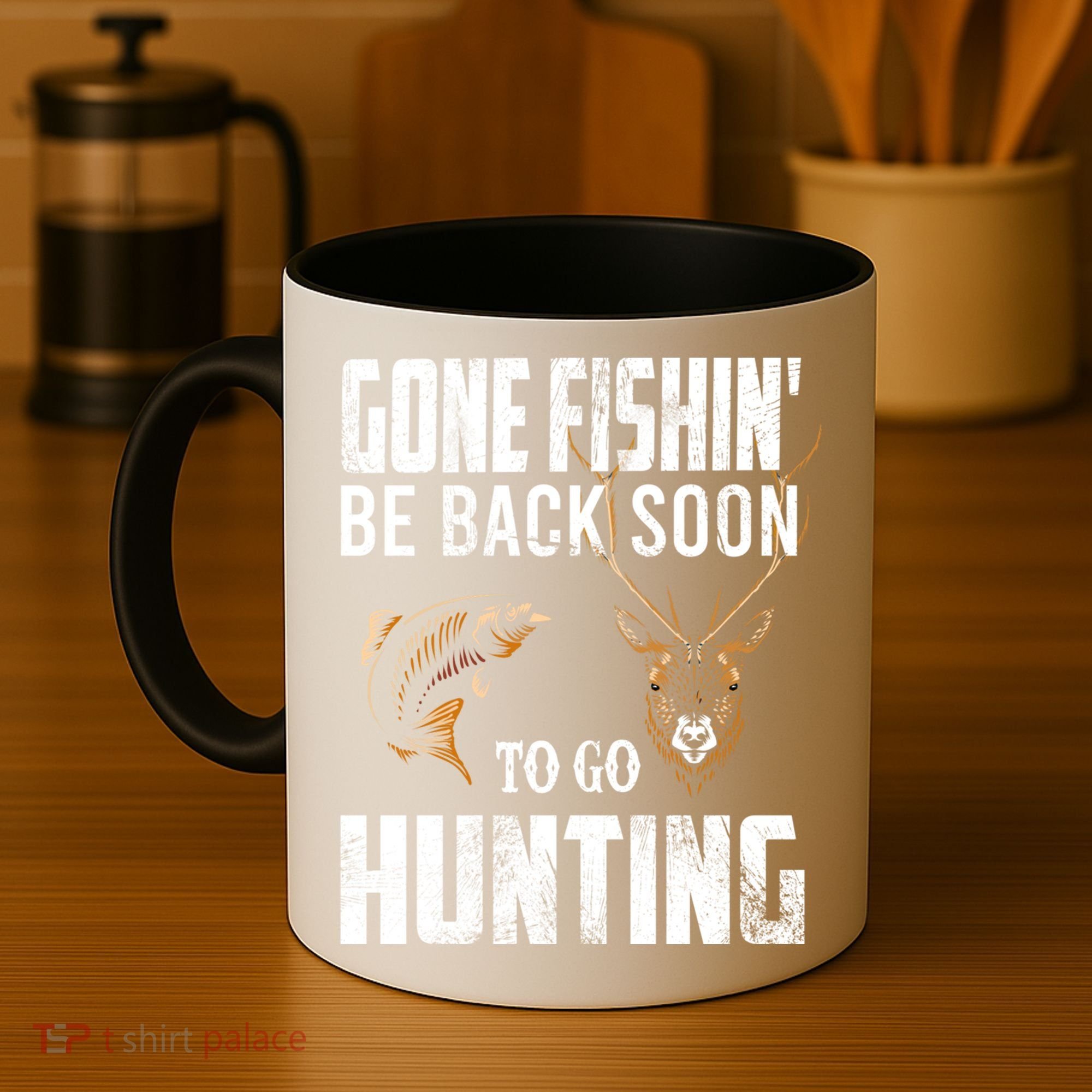Fishing And Hunting Funny Fish Deer Hunter Gag Gift Gift Coffee Mug