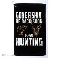 Fishing And Hunting Funny Fish Deer Hunter Gag Gift Gift Golf Towel thumb 0