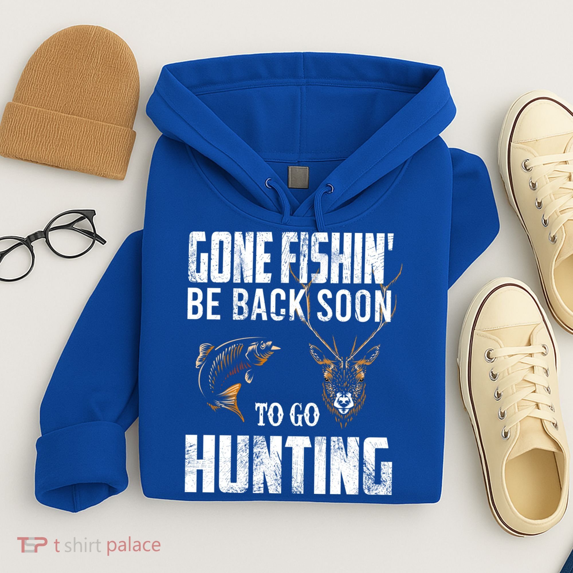 Fishing And Hunting Funny Fish Deer Hunter Gag Gift Gift Hoodie