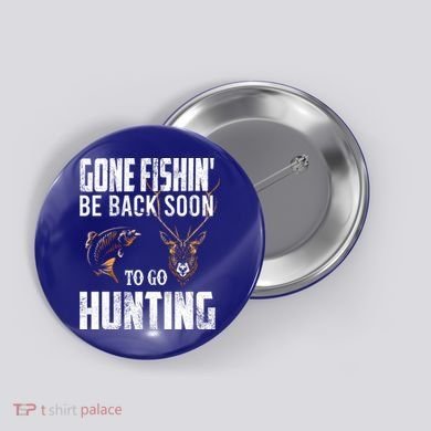 Fishing And Hunting Funny Fish Deer Hunter Gag Gift Gift Button