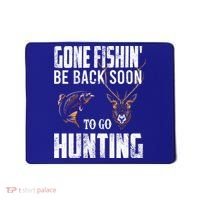 Fishing And Hunting Funny Fish Deer Hunter Gag Gift Gift Mousepad thumb 0