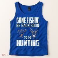 Fishing And Hunting Funny Fish Deer Hunter Gag Gift Gift Tank Top thumb 2