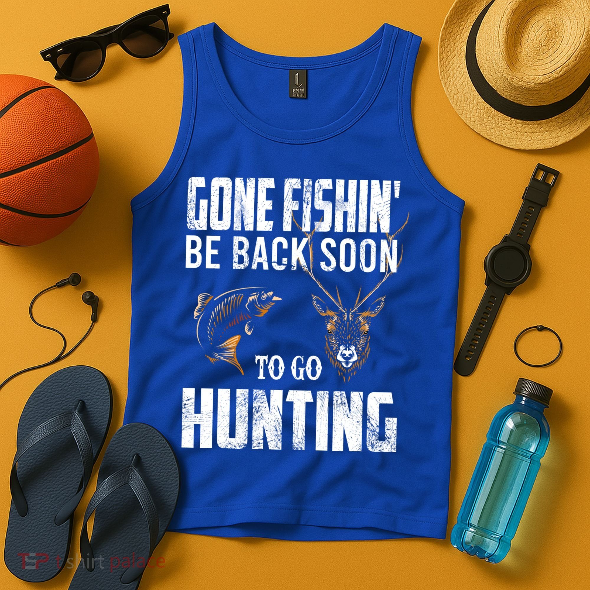 Fishing And Hunting Funny Fish Deer Hunter Gag Gift Gift Tank Top