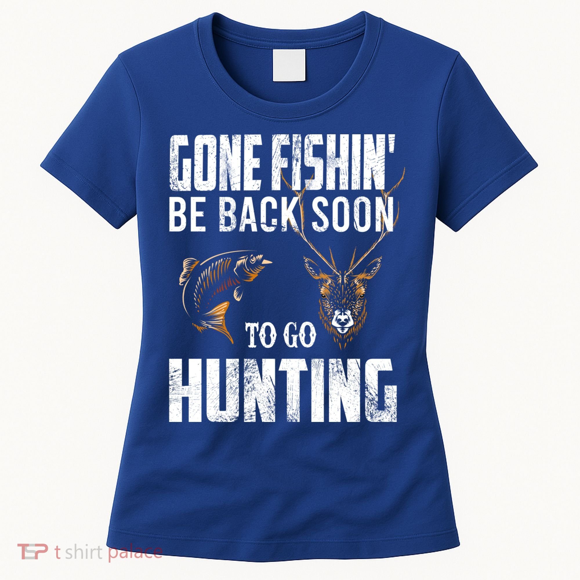 Fishing And Hunting Funny Fish Deer Hunter Gag Gift Gift Women's T-Shirt