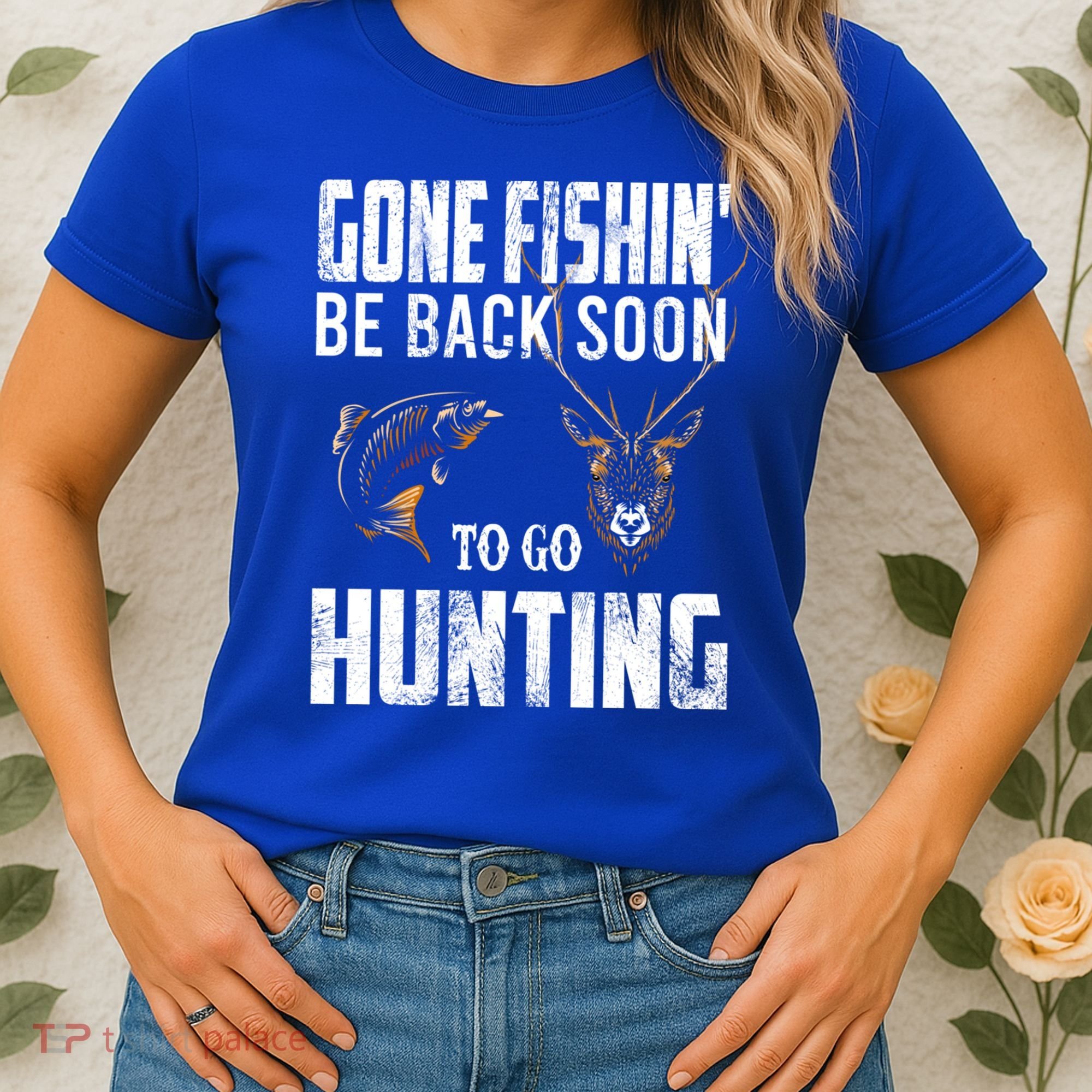 Fishing And Hunting Funny Fish Deer Hunter Gag Gift Gift Women's T-Shirt