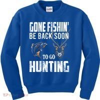 Fishing And Hunting Funny Fish Deer Hunter Gag Gift Gift Kids Sweatshirt thumb 0