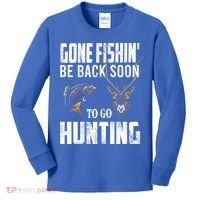 Fishing And Hunting Funny Fish Deer Hunter Gag Gift Gift Kids Long Sleeve Shirt thumb 0