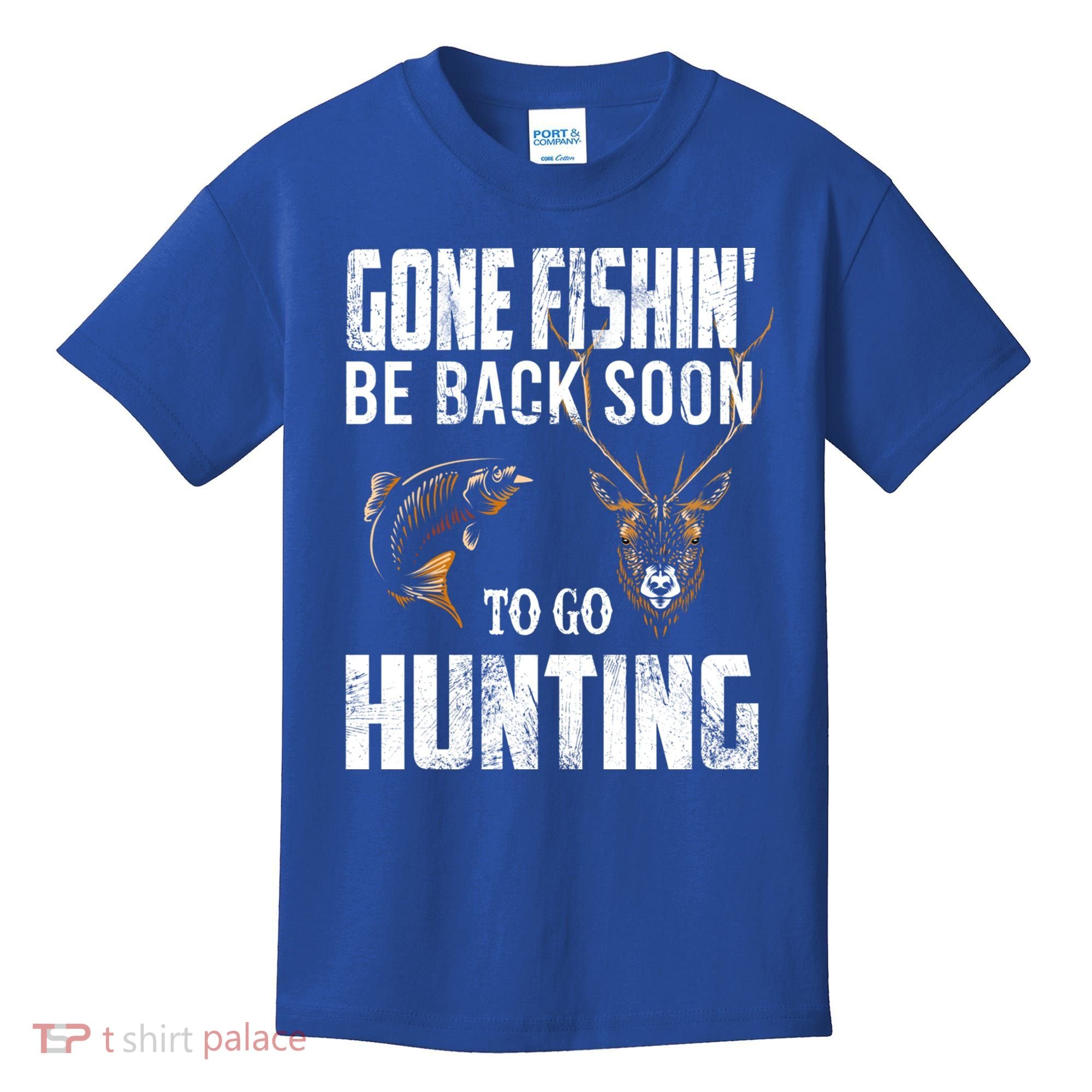 Fishing And Hunting Funny Fish Deer Hunter Gag Gift Gift Kids T-Shirt