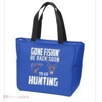 Fishing And Hunting Funny Fish Deer Hunter Gag Gift Gift Tote Bag thumb 3