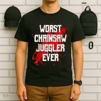Funny Ampu Hand Arm Amputation Worst Chainsaw Juggler T-Shirt thumb 6